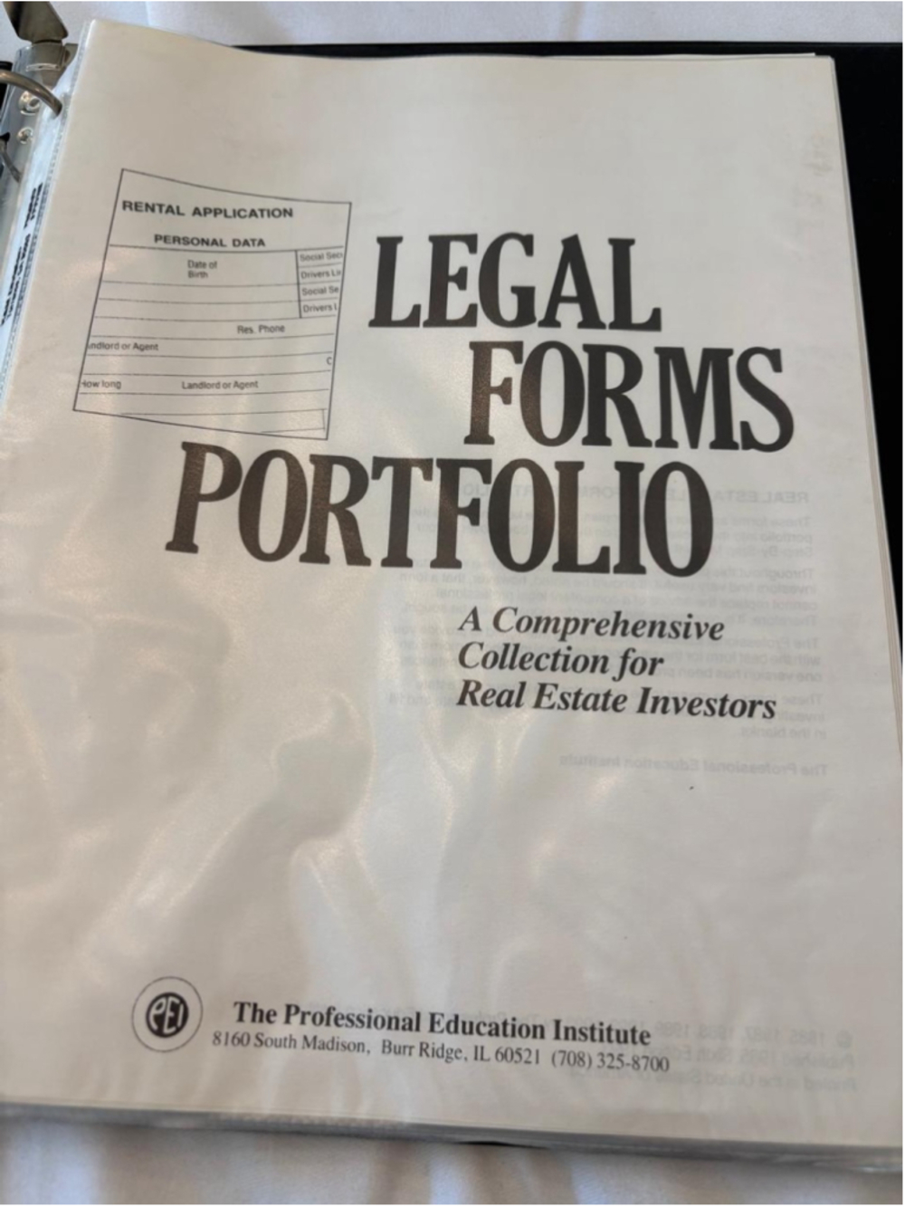 Unisex The Professional Education Institute Real Estate Forms Portfolio #E59